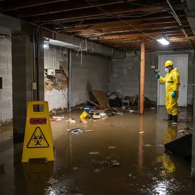 Flooded Basement Electrical Hazard in Jewett City, CT Property